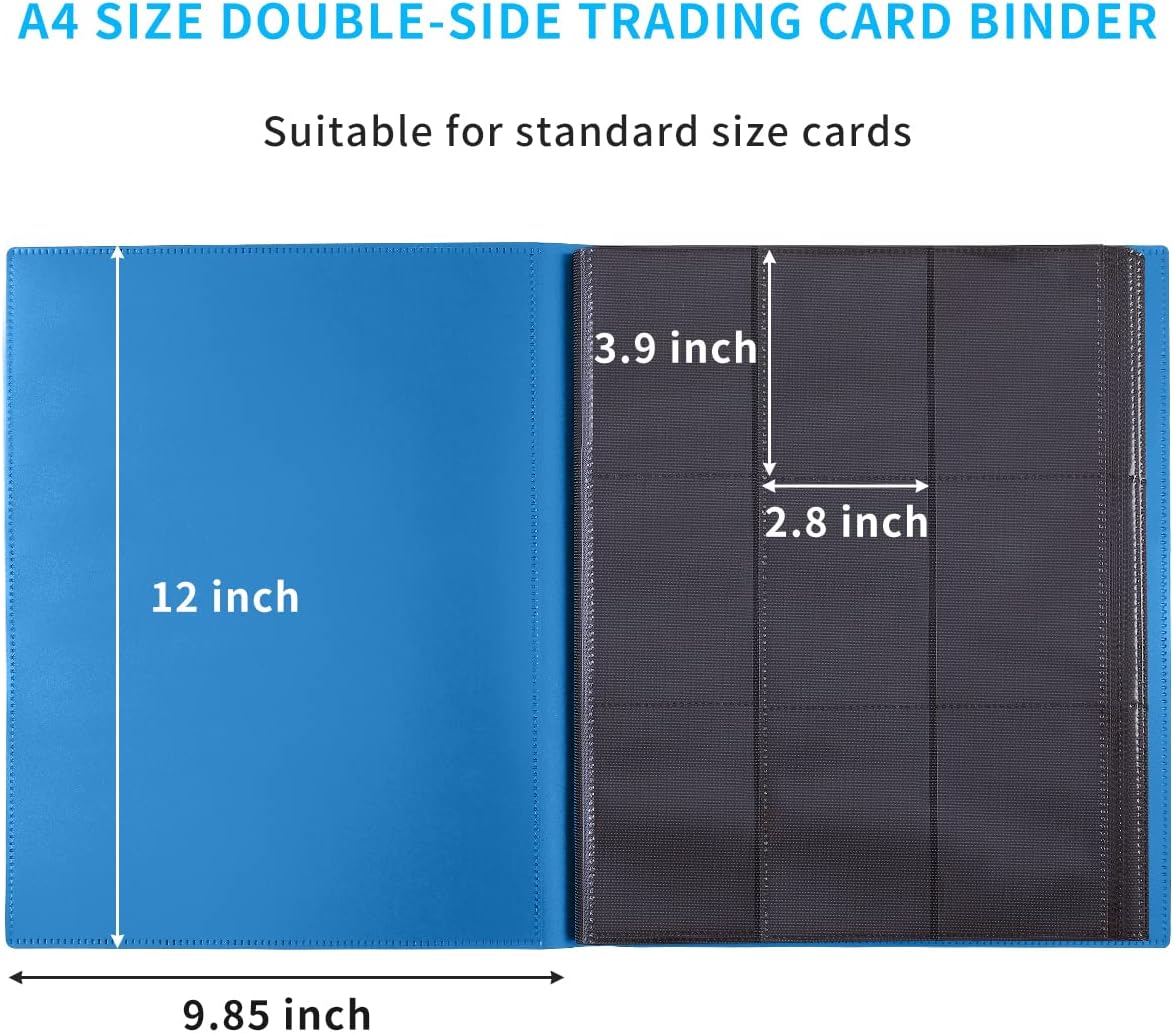 Card Binder, Upgraded 9 Pockets Trading Card Collection Binder for Cards, 360 Card Book Holder Album for Yugioh, MTG, TCG, Magic, Sports Cards - Blue image 2