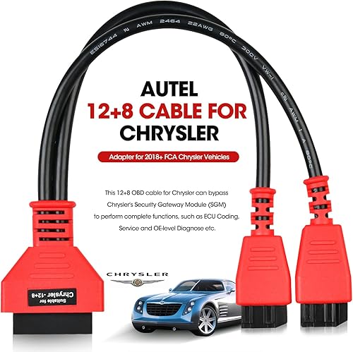 Miniatura 2 de Autel Adaptador original OBD2 para Chrysler 12+8 conector de cable de programación, cable de protocolo de puerta de enlace de derivación