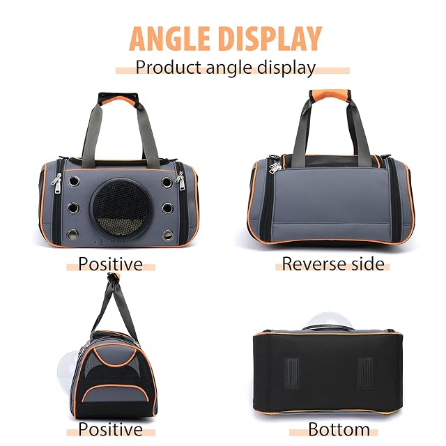 Foto 6 de 7 de PETCUTE Transportín Perro Gato, Bolsa de Transporte Transpirable para Mascotas con Colchón Suave