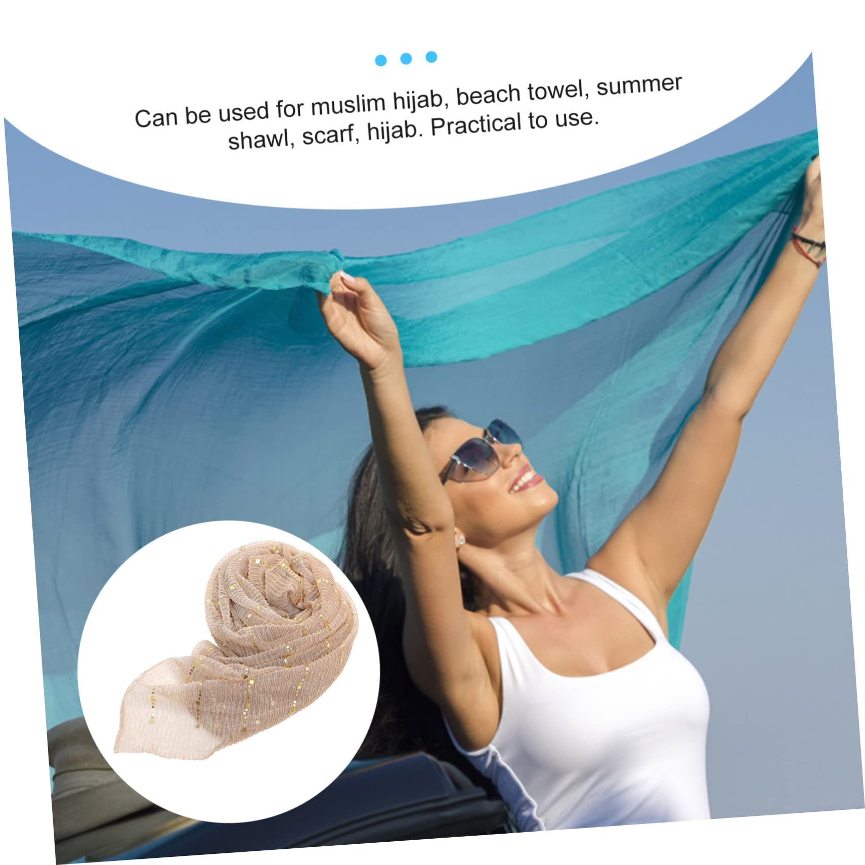 LIFKOME 5 Elegantes Bufandas Con Purpurina Para Mujer Tocados De Moda Para Atuendos Elegantes Ligeros Y Con Estilo.