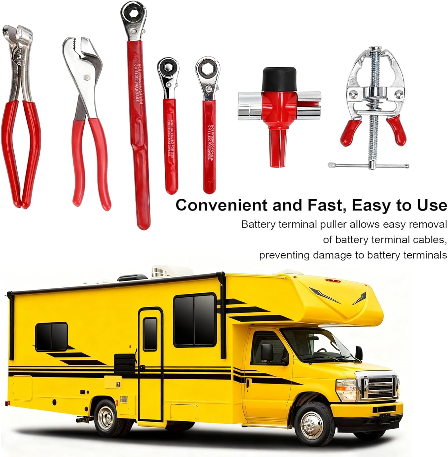 2025 NEW 8PCS Battery Service Kit, CR-V Battery Maintenance Kit, Battery Tools,Battery Terminal Cleaner, Car Battery Cleaner Kit, Tools Suitable for Car Repair and Battery Maintenance
