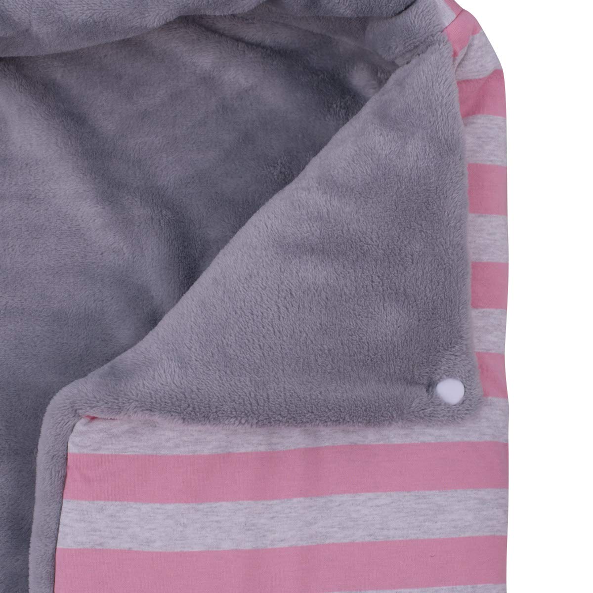 JYOKO Kids Saco Capazo para Bebé de Polar Teddy Extra Suave – Antialérgico, Protección Óptima contra el Viento y Frío – Ideal para Piel Sensible, Recién Nacidos y Bebés (Pink Island, Polar)