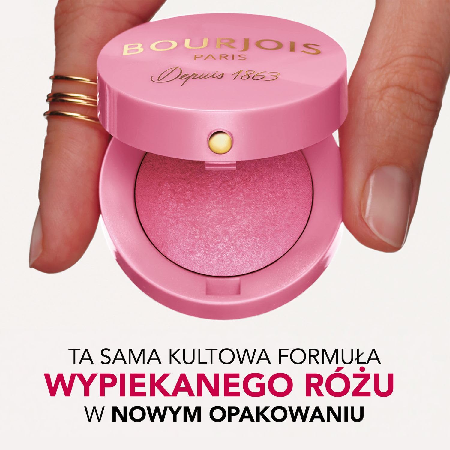 Bourjois Little Round Pot trwały róż do policzków z lusterkiem i pędzelkiem nr 34 Rose d'Or, 2,5g