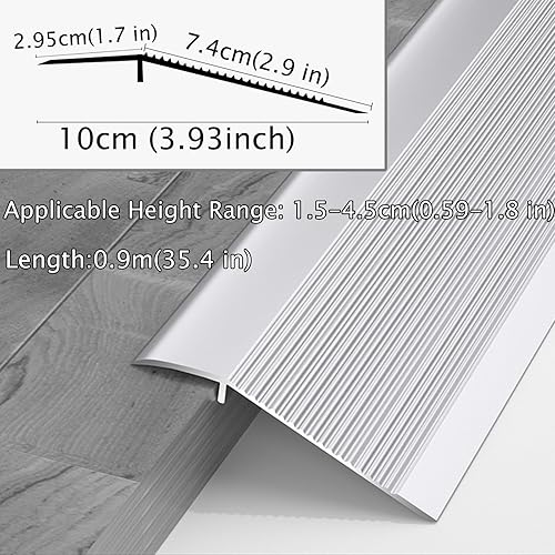 Miniatura 4 de Tira de umbral de transición de piso de aluminio de madera a azulejo,Tira de transición de piso de cocina y baño,Borde de piso de puerta Cocina