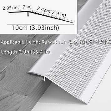 HJXGQJM Aluminum Floor Transition Threshold Strip Wood to Tile,Kitchen Bathroom Floor Transition Strip,Door Floor Trim Kitchen Bedroom Bathroom Doors Gap Cover, Black Floor Transition Strip