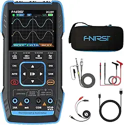 【2c23t atualizado com estojo de transporte】 Osciloscópio/multímetro/gerador de sinal dds 3 em 1 com 2 canais, osciloscópio automotivo com largura de banda de 10 MHz, taxa de amo