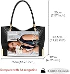FOXLOVER Large Capacity Tote Designer Handbags for Women, Genuine Leather Ladies Top-handle Bags Fashion Shoulder Bags Purses