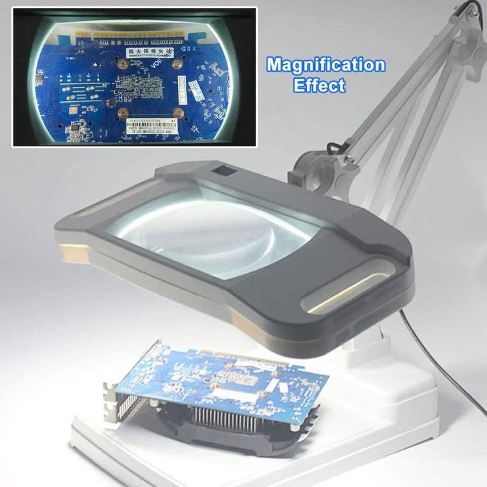 Lupa Lupas Lupa Plegable con luz LED Lupa Manos Libres para Lectura, inspección, Soldadura, Costura