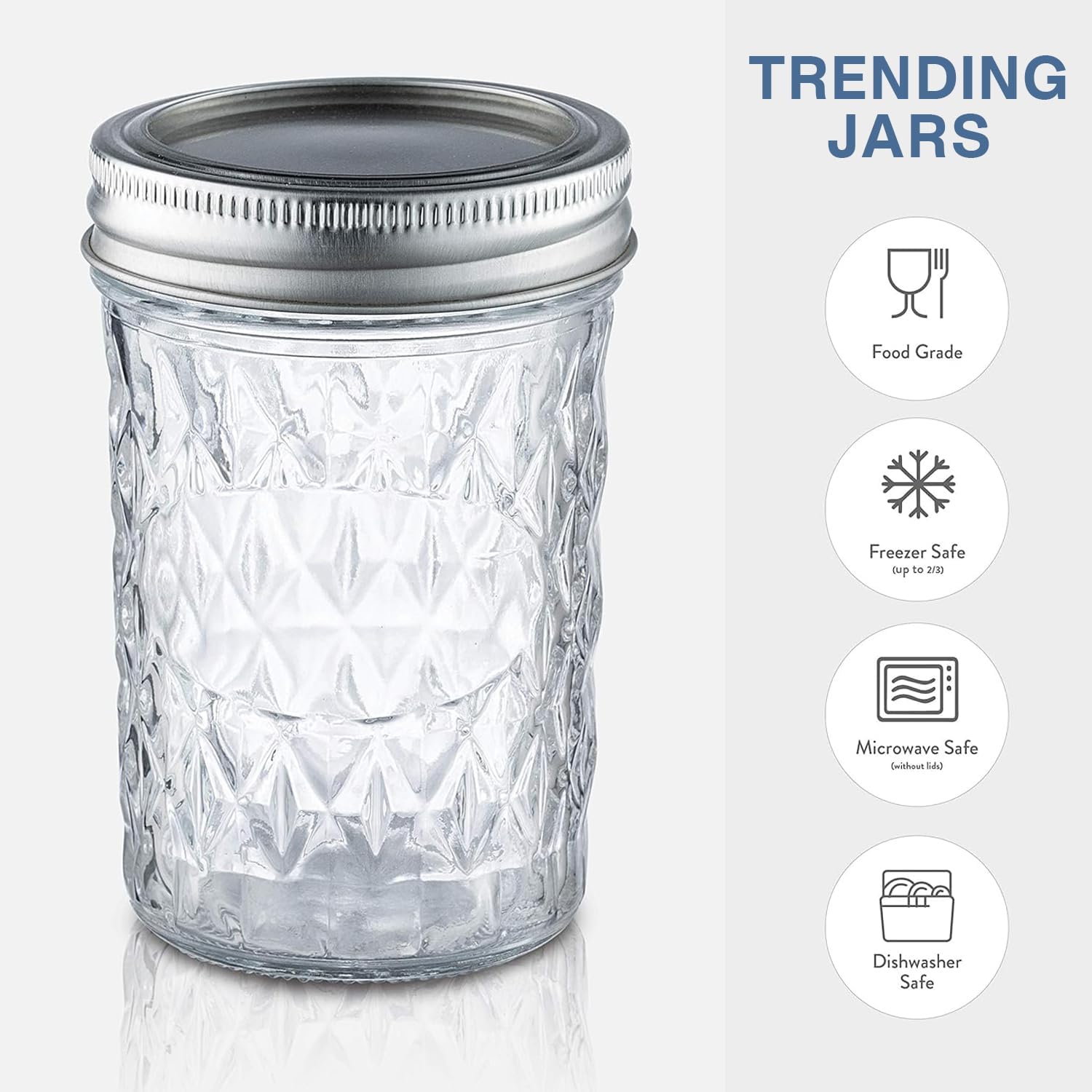 12 Pack 16 oz Wide Mouth Mason Jars with Airtight Lids - Glass Canning Jars for Pickling, Fermenting & Food Storage - Leakproof Pint Jars for Overnight Oats & Sourdough Starter