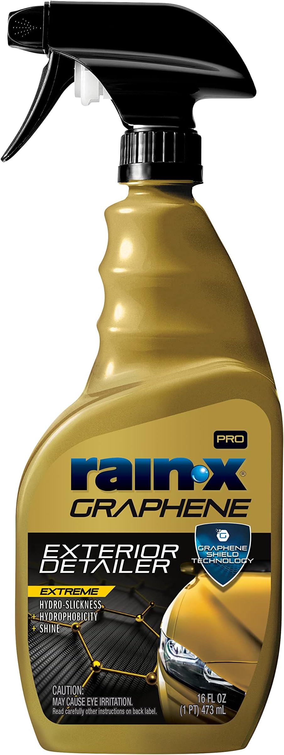 Rain-X PRO 620179 Graphene Exterior Detailer Spray, 16oz - Graphene Shield Technology Gently Removes Light Contaminants and Dirt, Enhances Gloss and Shine