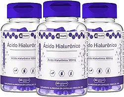Acido Hialuronico 100mg 60 capsulas - 4 Health - Tecnologia Americana - Kit 3 POTES