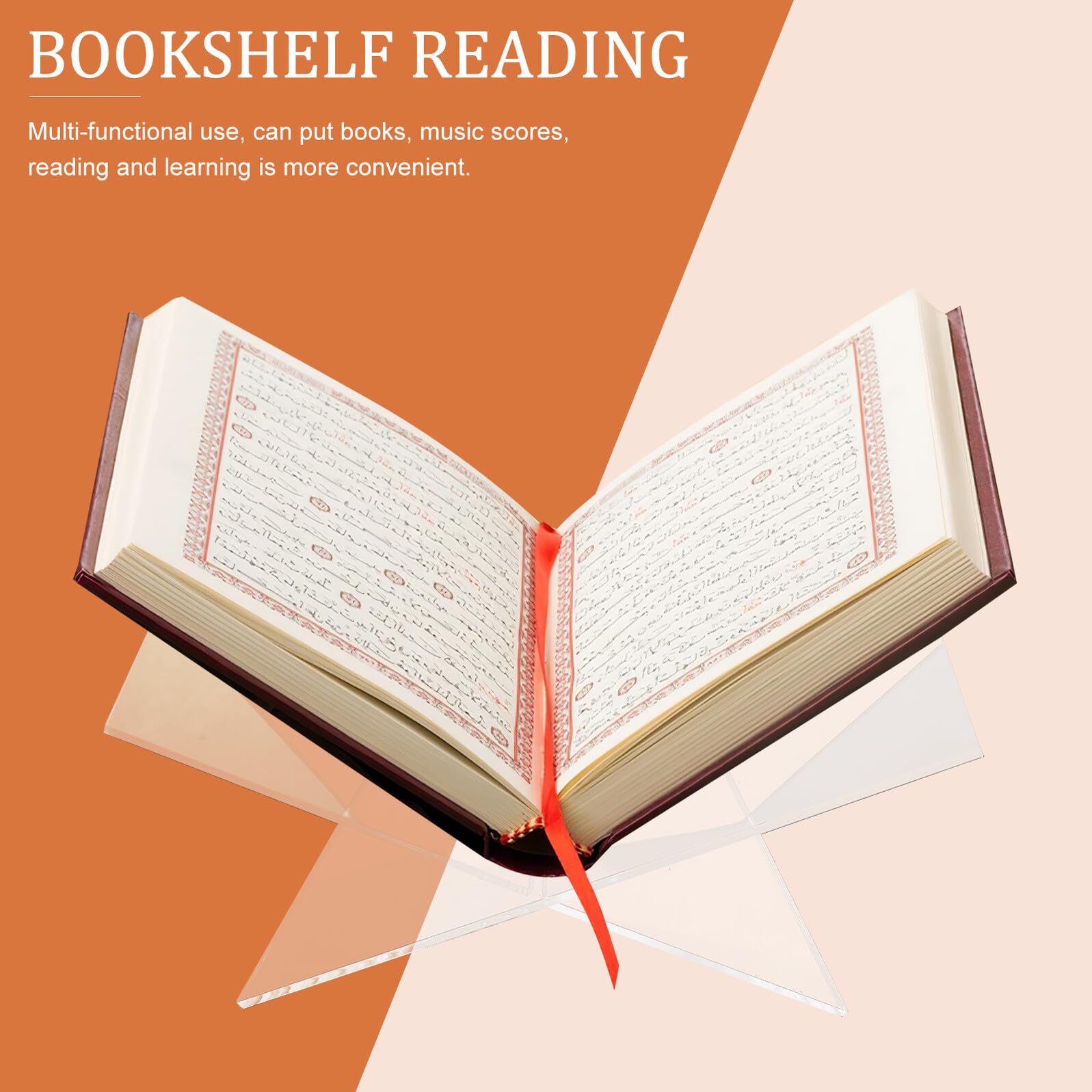 X förmiger Acryl Buchständer Transparenter Offener Leseständer für Bücher Magazine Kochbücher und Bibeln Stabiler Aufsteller mit Schrägem Winkel für Tisch und Ladentheke