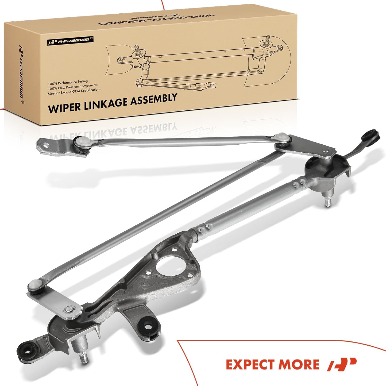 A-Premium Front Windshield Wiper Transmission Linkage Assembly Compatible with Buick and Cadillac Models - 2010-2016 LaCrosse, 2013-2019 XTS