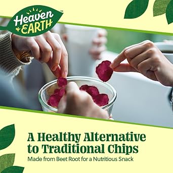 Heaven & Earth Beet Chips 1oz (6 Pack) Crisp and Delicious | Gluten Free | Certified Kosher (including Passover)