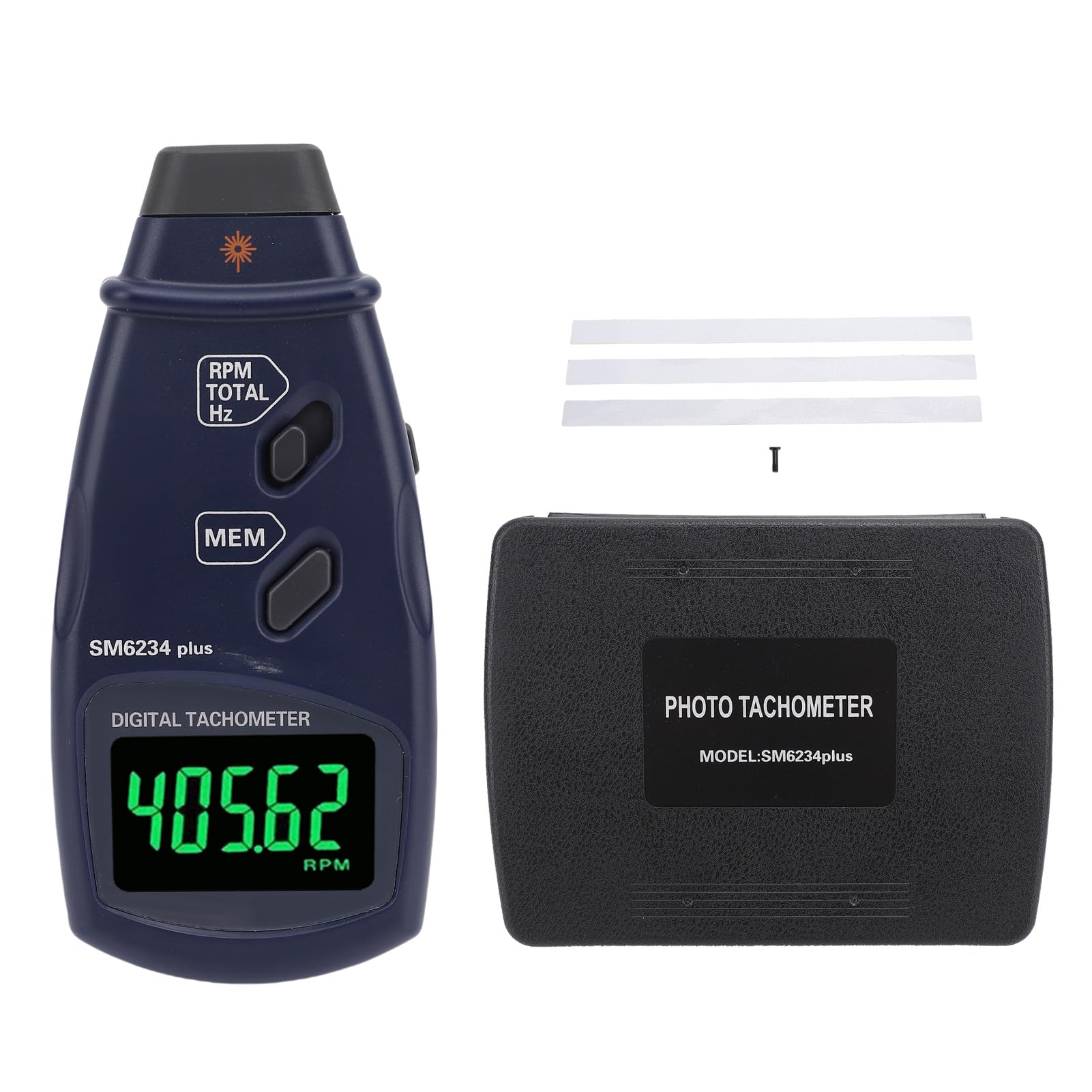 Topiky Contagiri Digitale, Contagiri Tester di Rotazione LCD 2 in 1 per Piccoli Motori, Tachimetro Senza Contatto con Misurazione Fotoelettrica e Contatto
