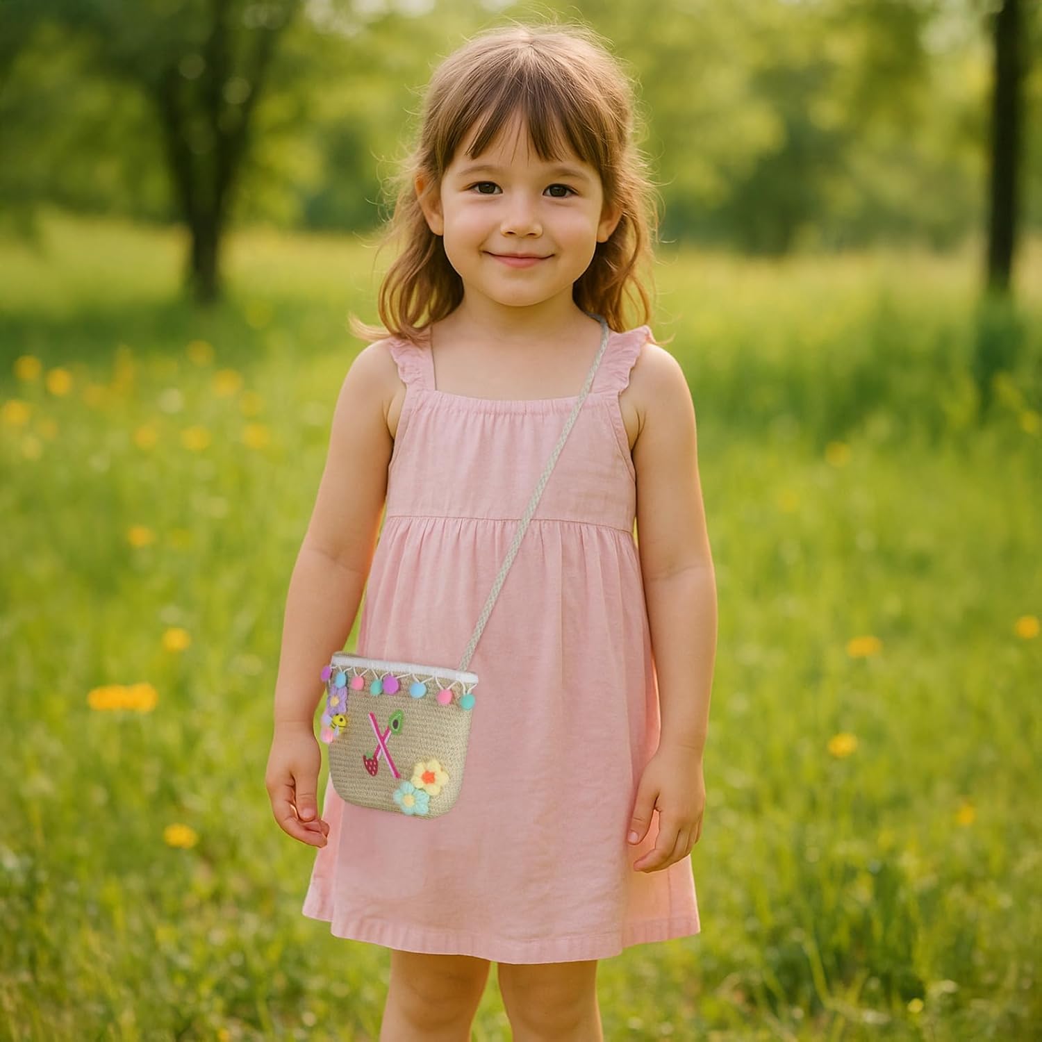 Letter Small Woven Straw Summer Beach Tote Bag for Women 2025,Woven Straw Beach Purse Shoulder Crossbody Bag for Women 2025 - Image 4