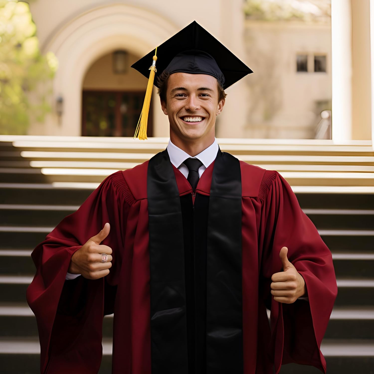 Personalized Custom Class Rings Sterling Silver Rings Class Ring for Women High School Cubic Zirconia Birthstone Rings Men's Gold Plated