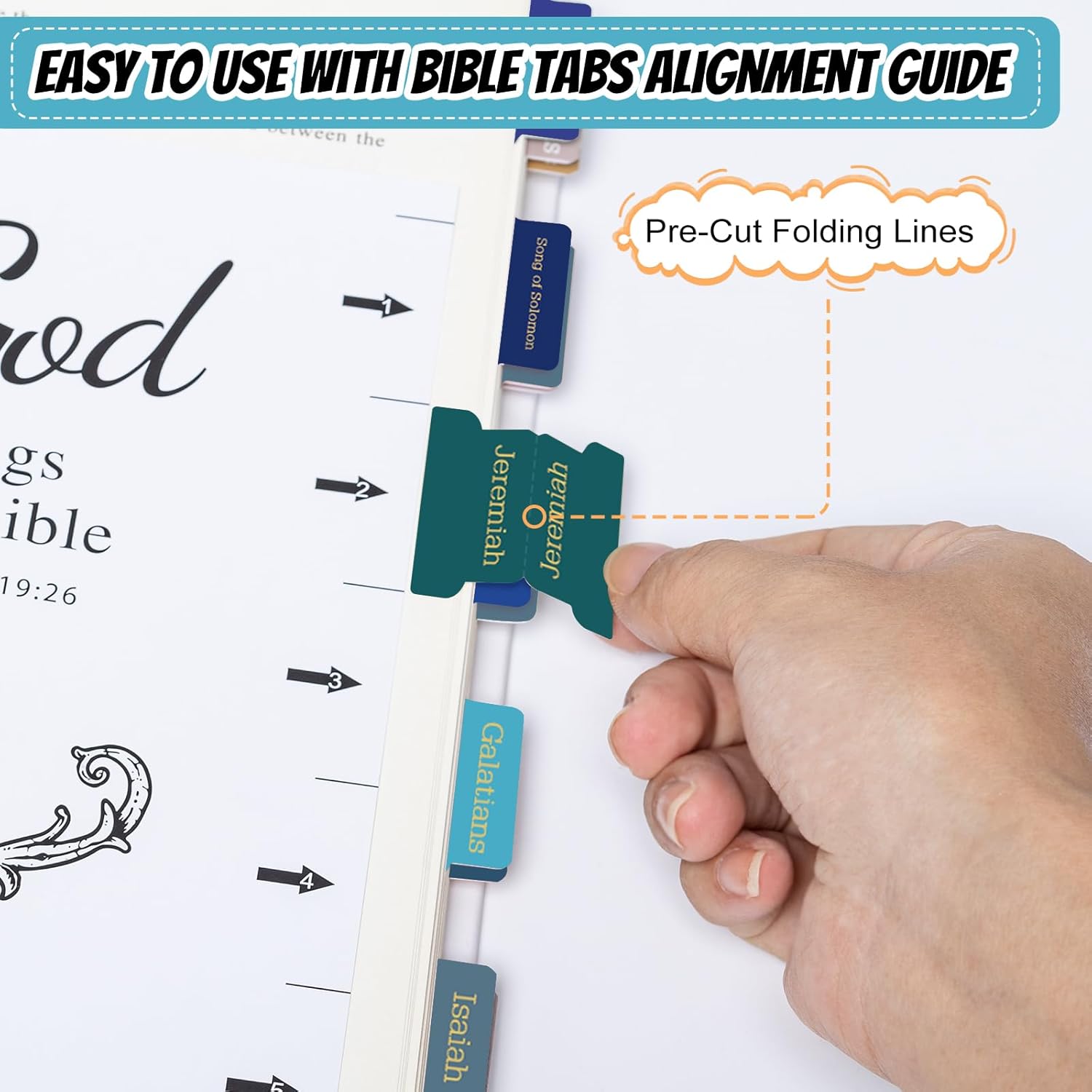 Bible Tabs, 75 Tabs, Laminated Bible Index Tabs for Women and Men, Bible Book Tabs for Easy Navigation, Large Print Easy to Read(Gold Foil Blue) thumbnail