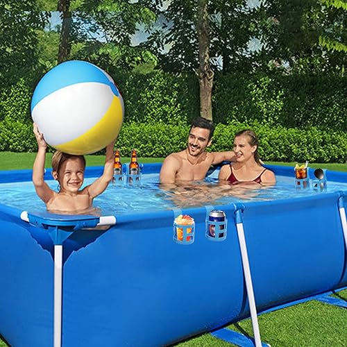 Miniatura 7 de 6 portavasos junto a la piscina para piscinas sobre el suelo, soporte de plástico para tazas de piscina, sin derrames, soporte redondo para bebidas,