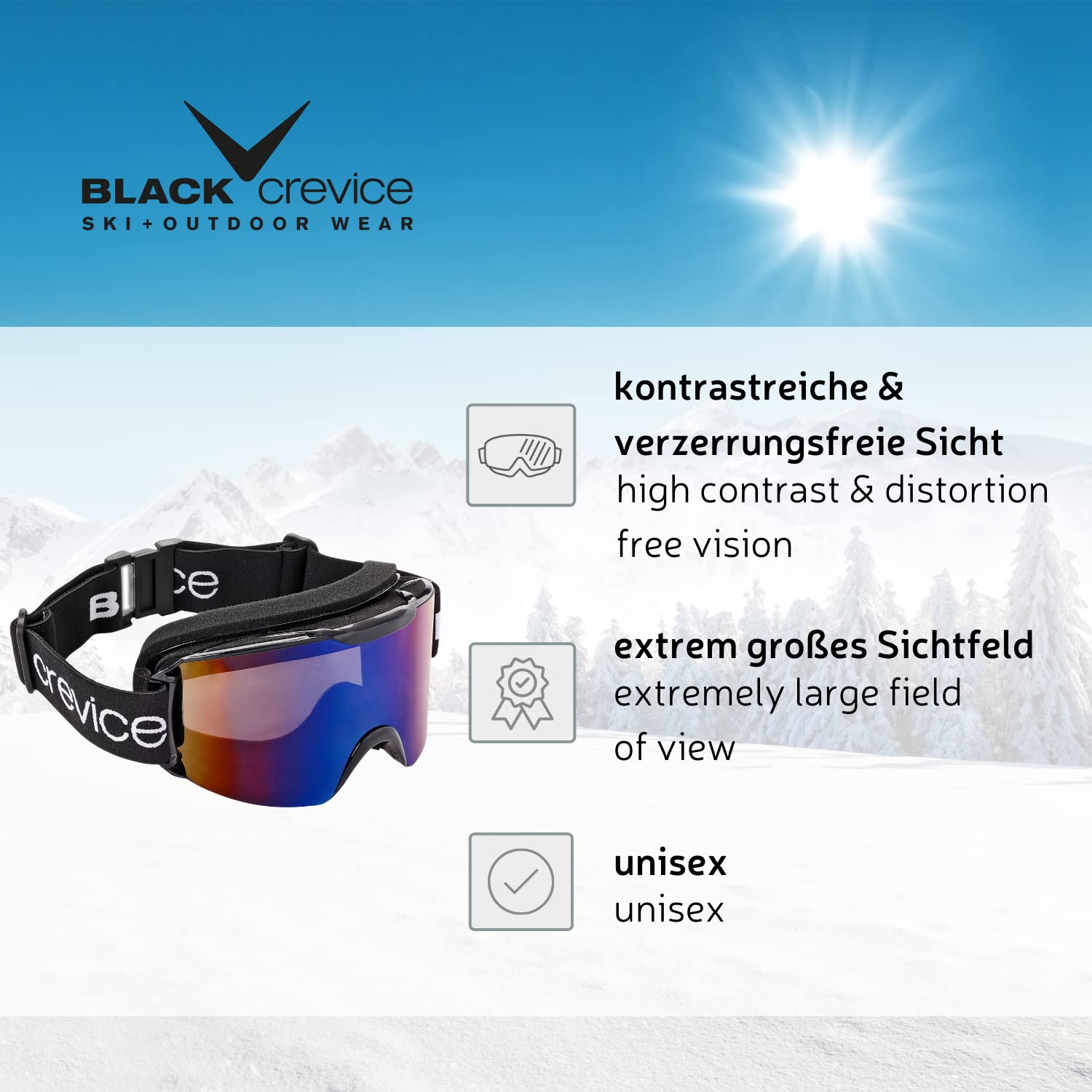 Black Crevice - Occhiali da sci da adulto