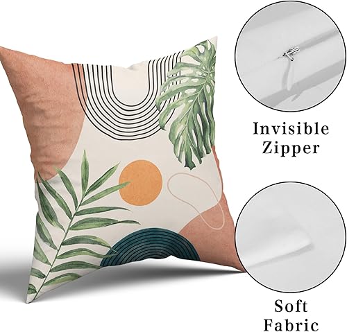 Miniatura 5 de Juego de 2 fundas de almohada de hojas rosas de 18 x 18 pulgadas, estilo vintage, estilo vintage, fundas de cojín cuadradas para el hogar,