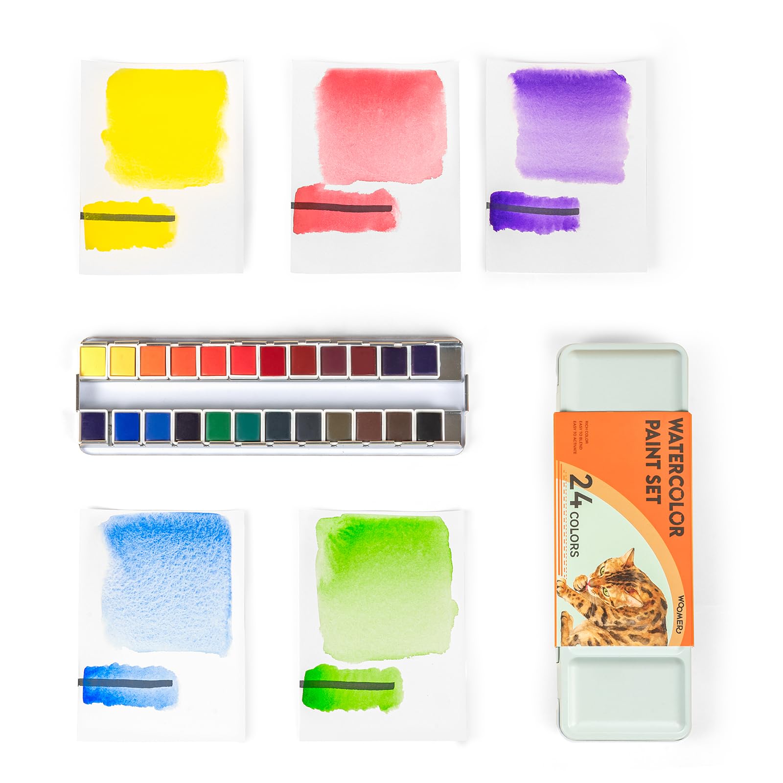 Woomer Aquarelle 24 couleurs couleurs vives haute pigmentation