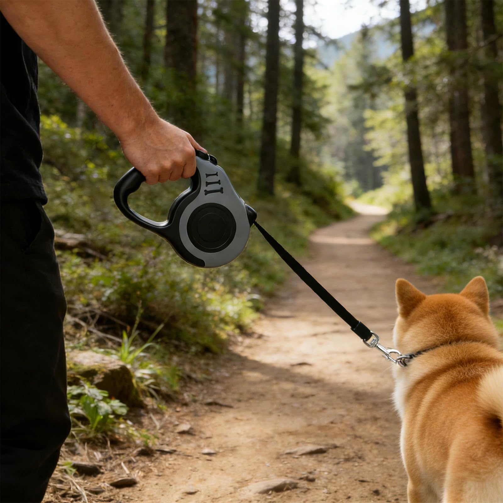 Hundeleine, Ausziehbar, Einziehbar,5Meter, Flexibles Band für Rechts- und Spaziergänge, Dog Leash, Rolleine, Flexileine, Retractable (Grau, 5 Meter)