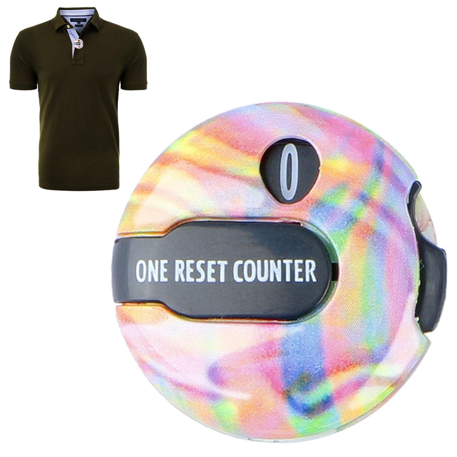 Dubbulon Men's Iridescent Electronic Golf Score Counter - Counter Golf Score Indicator 2 Digits Golf Score Counters | Portable Digital Golf Score Counter | Golf Shot Putt Counter | For Golf Game Scorekeep
