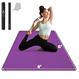 Large Yoga Mat (6'x 4'), Extra Wide Workout Mat for Men and Women, Yoga Mat Thick 1/3 &1/4 Exercise Mats for Home Workout, Yoga, Pilates (Black,1/4 inch)