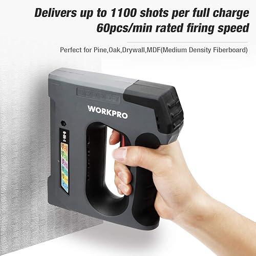 Miniatura 6 de WORKPRO Pistola de grapas inalámbrica 6 en 1, grapadora eléctrica recargable de 3.6 V, cargador incluido, grapas excluidas