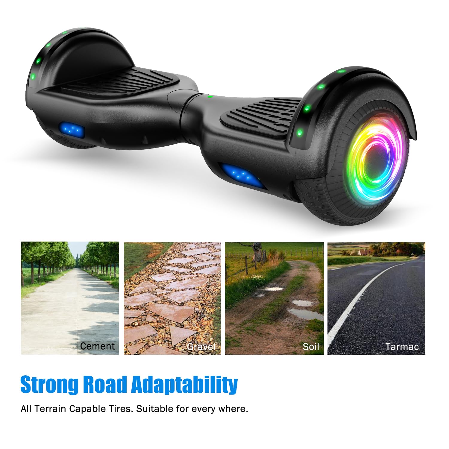 Hoverboard z Bluetooth i światłem LED, prezent dla dzieci