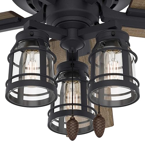 Miniatura 8 de Hunter Mt. Vista Ventilador de techo interior con luces LED y control de cadena de tracción, 52 pulgadas, hierro natural