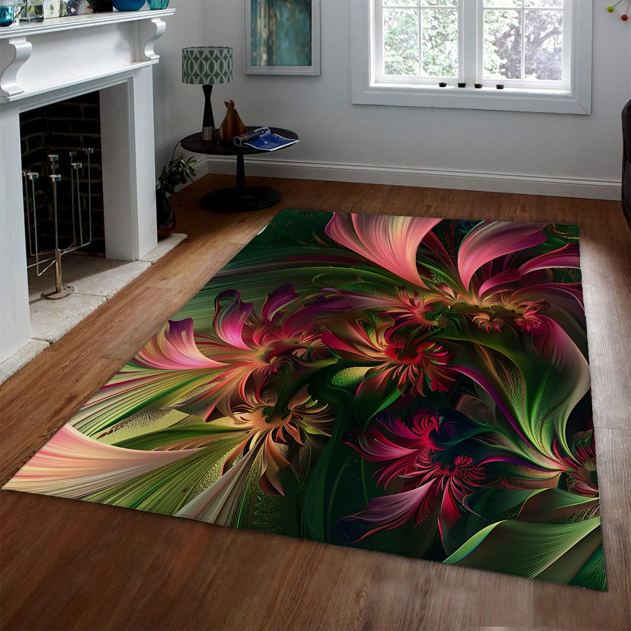Tapis lavable 200x300cm grand confort à poils ras antidérapant pour salon