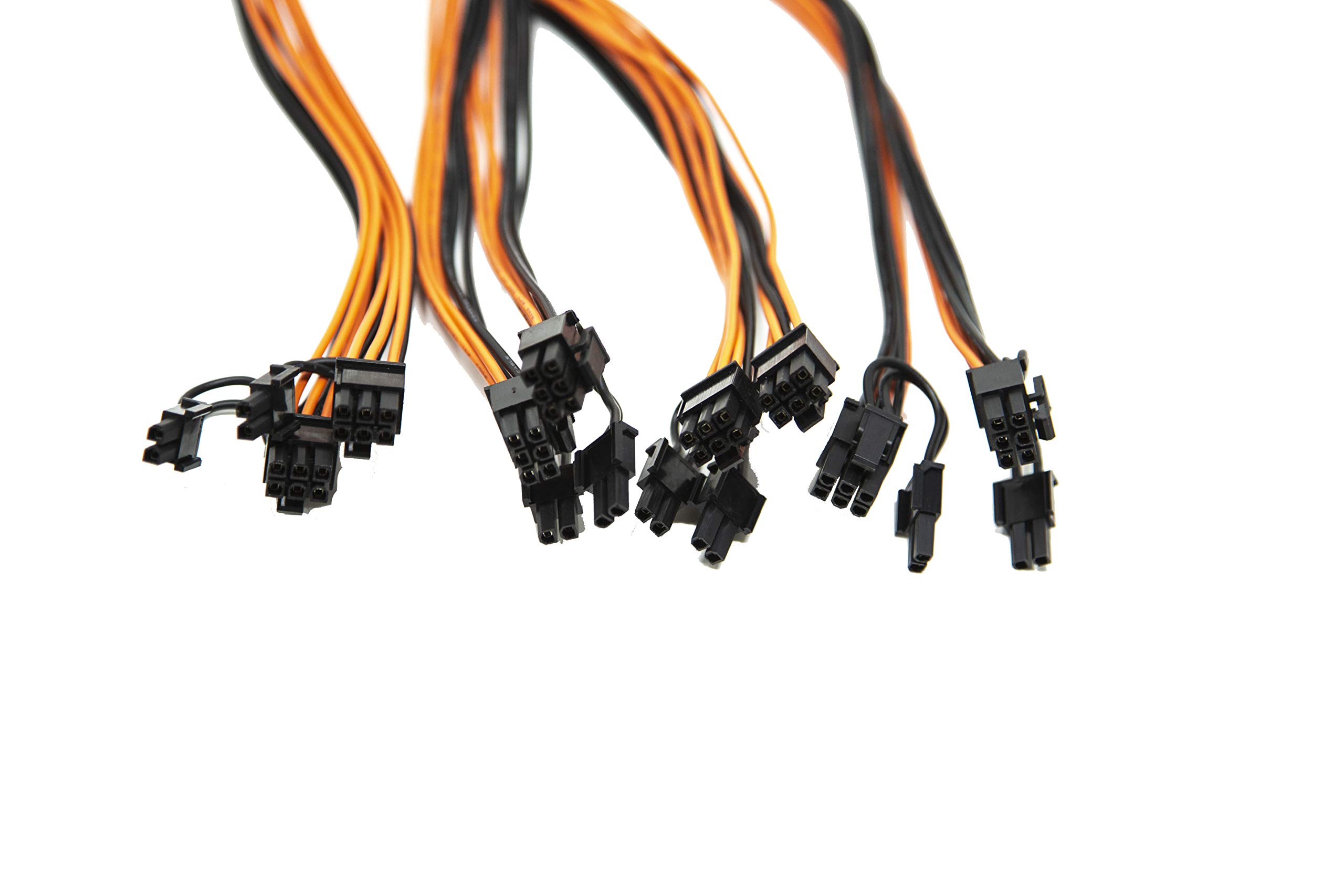 Four 18AWG PCI-E 6pin to Dual 8-Pin Y-Splitter Extension Cable GPU Mining ZCASH ZEC EThreum Eth Cable de Video