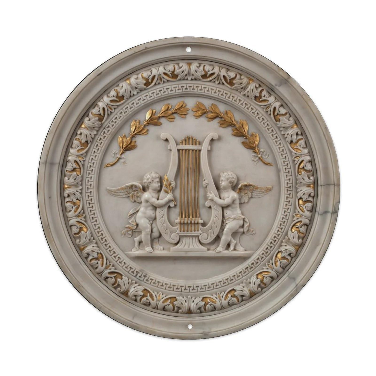 Harvest Cornucopia 3D Marble Gold Metal Tin Sign Plaque