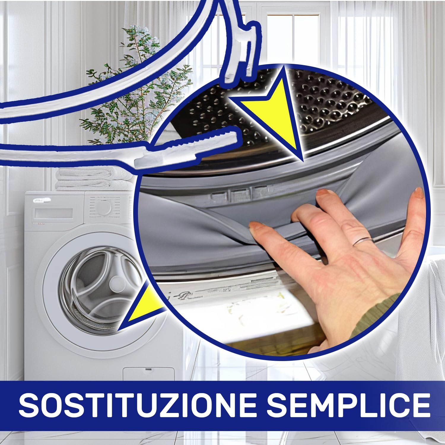 Morsetto Di Guarnizione Lavatrice Con Codice Originale 41018408 per