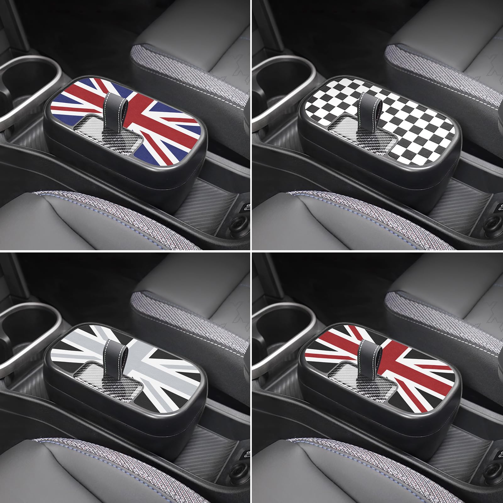 Scatola portaoggetti console centrale Vassoio organizer bracciolo per Mini Cooper S F65 F66 2024 2025 Accessori cambio automatico Vano portaoggetti nella console centrale Mini accessori (Grigio