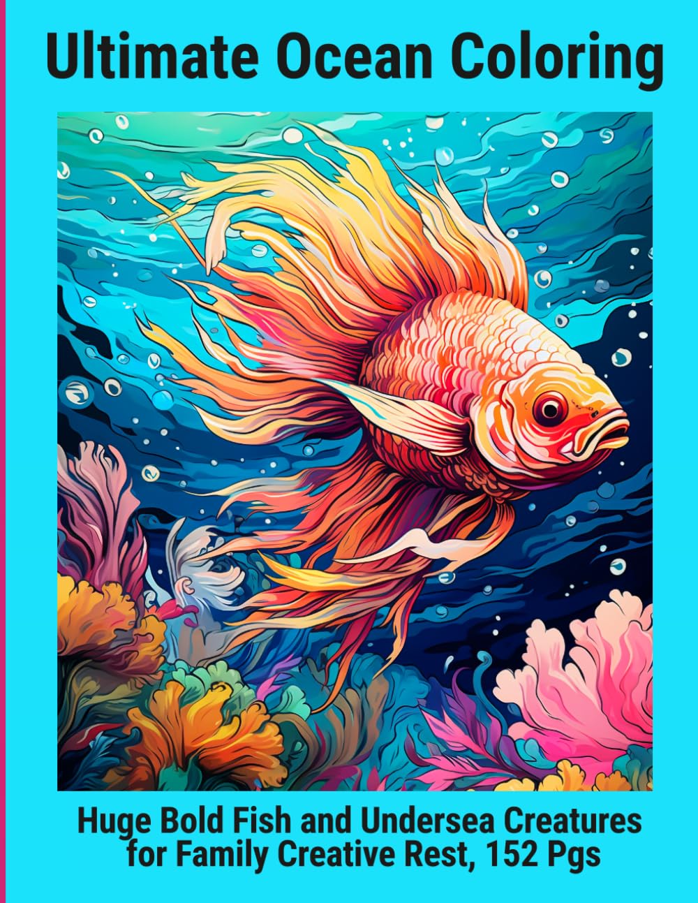 Ultimate Ocean Coloring: Huge Bold Fish and Undersea Creatures for Family Creative Rest, 152 Pgs