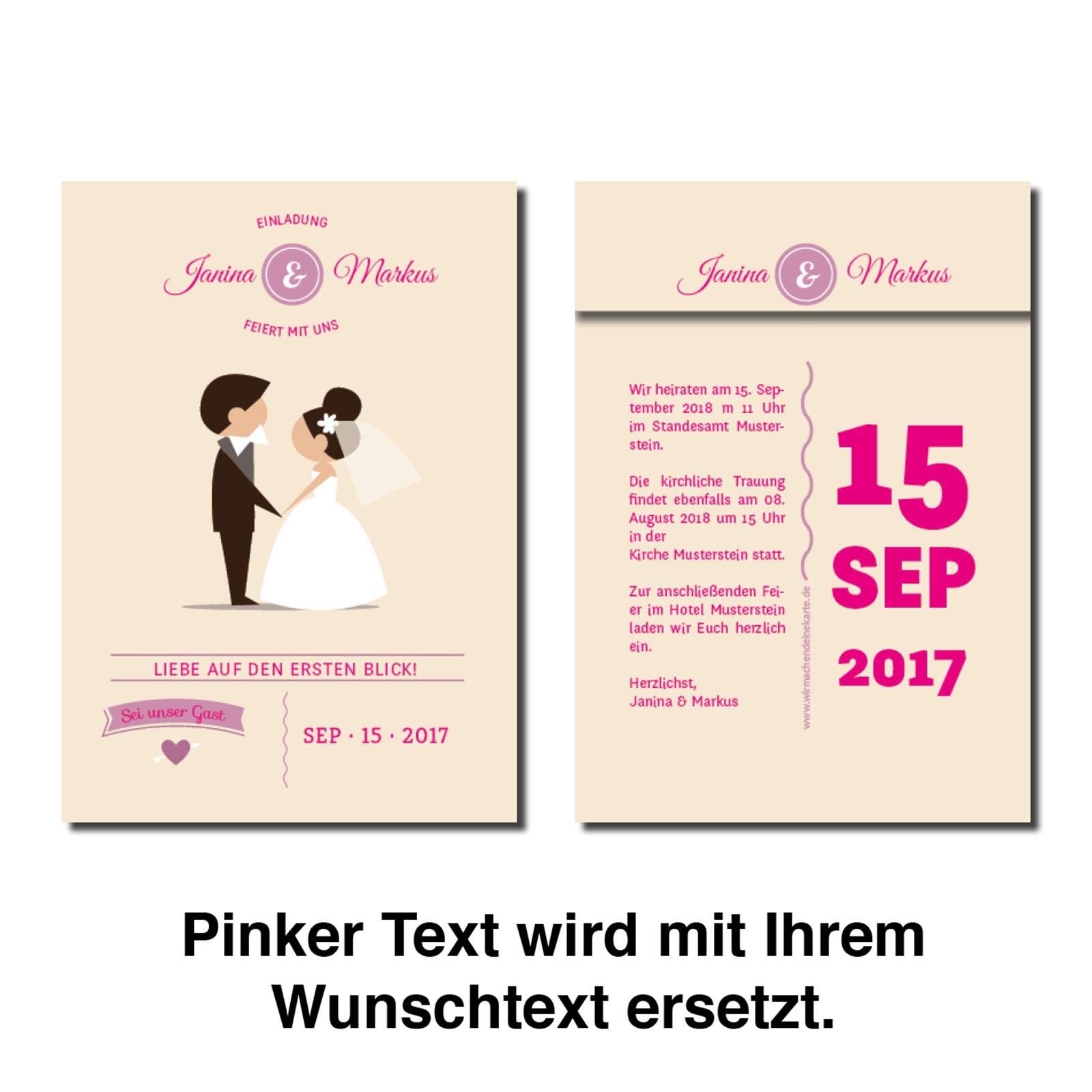 Tarjetas de invitación de boda con impresión – momento