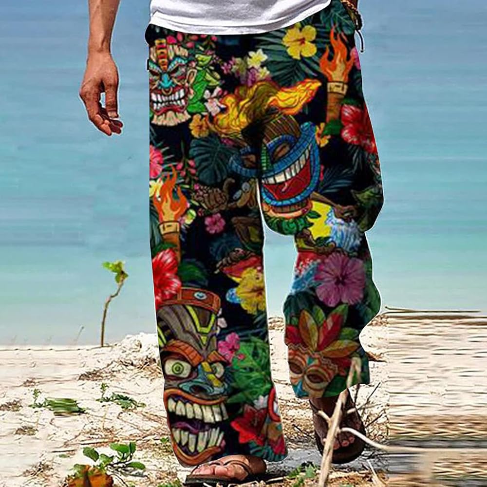 Pantaloni Uomo Estivi Lavoro Cotone Spiaggia Vacanza Beach Pantaloni Larghi Uomo  Fantasia Pantalone Classico Estivo Cotone Sweatpants Pantaloni Sportivi  Pantalone Tuta Uomo Estivo : Amazon.it: Moda