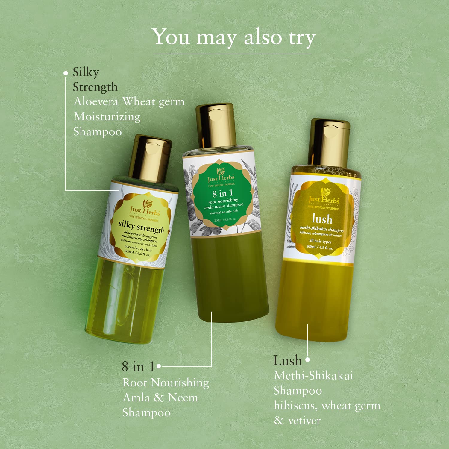 Just Herbs Ayurvedic AntiDandruff Soya Protein Shampoo For Men & Women