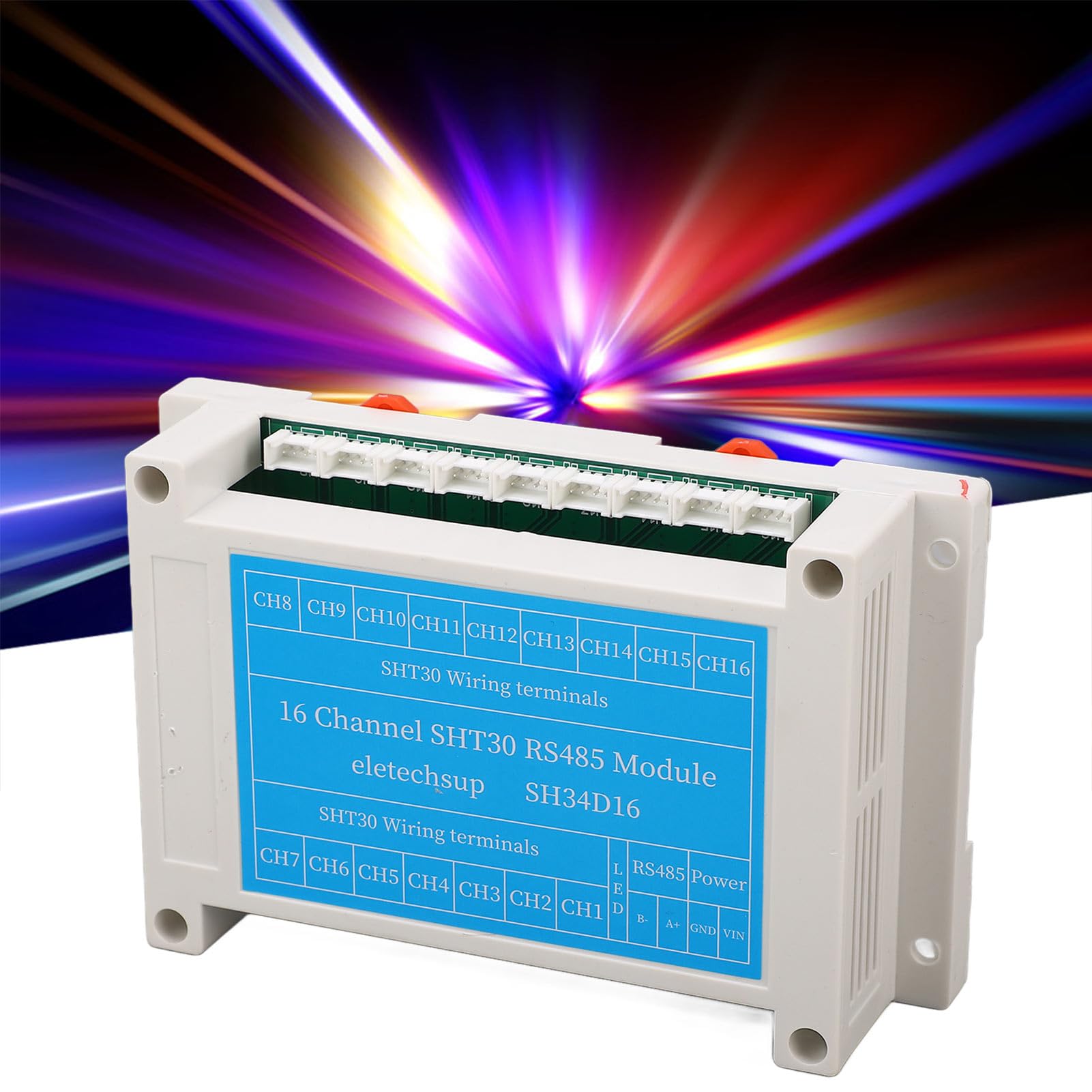 Temperature Humidity Acquisition Module, 16 Channel Acquisition Module RS485 Temperature and Humidity Module Sensor Control, Temperature & Humidity
