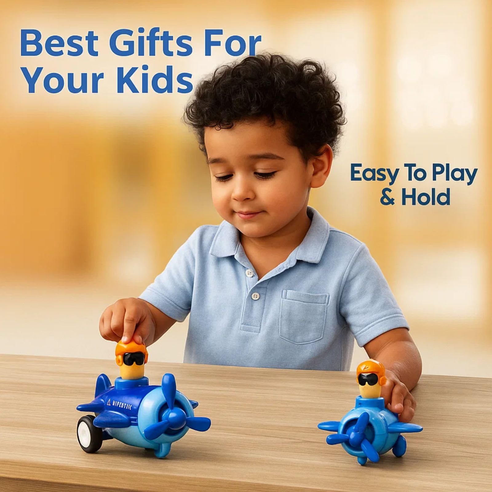 GRAPHENE Push N Go Airplane Aeroplane Engine Toy Friction Powered Car for Baby Unbreakable Press and Go Transport 360° Head Rotation Vehicles Gifts for Kids Boys Girls Toddlers Pack of 1 Multicolor - Image 9 thumbnail