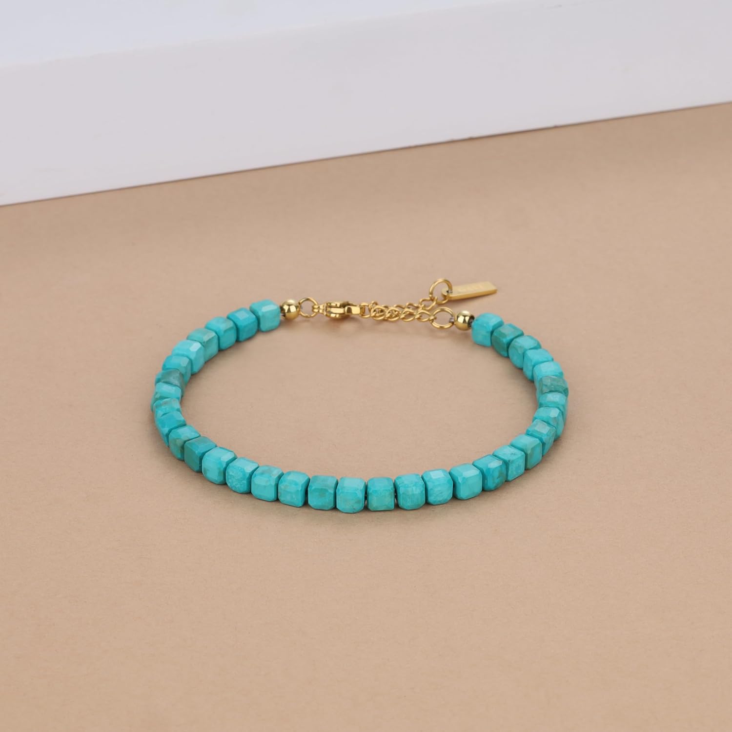 GAVU Crystal Bracelet for Women, Women's Beaded Bracelet, 5mm Onyx/Red Carnelian/Turquoise - Image 4