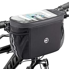 WOTOW Bike Handlebar Insulated Bag, Bike Front Phone Bag Cooler Storage Pouch With TPU Touch Screen Insulation Bicycle Frame Bag Strap On Cycling Accessories for Outdoor Hiking Travel Assistants