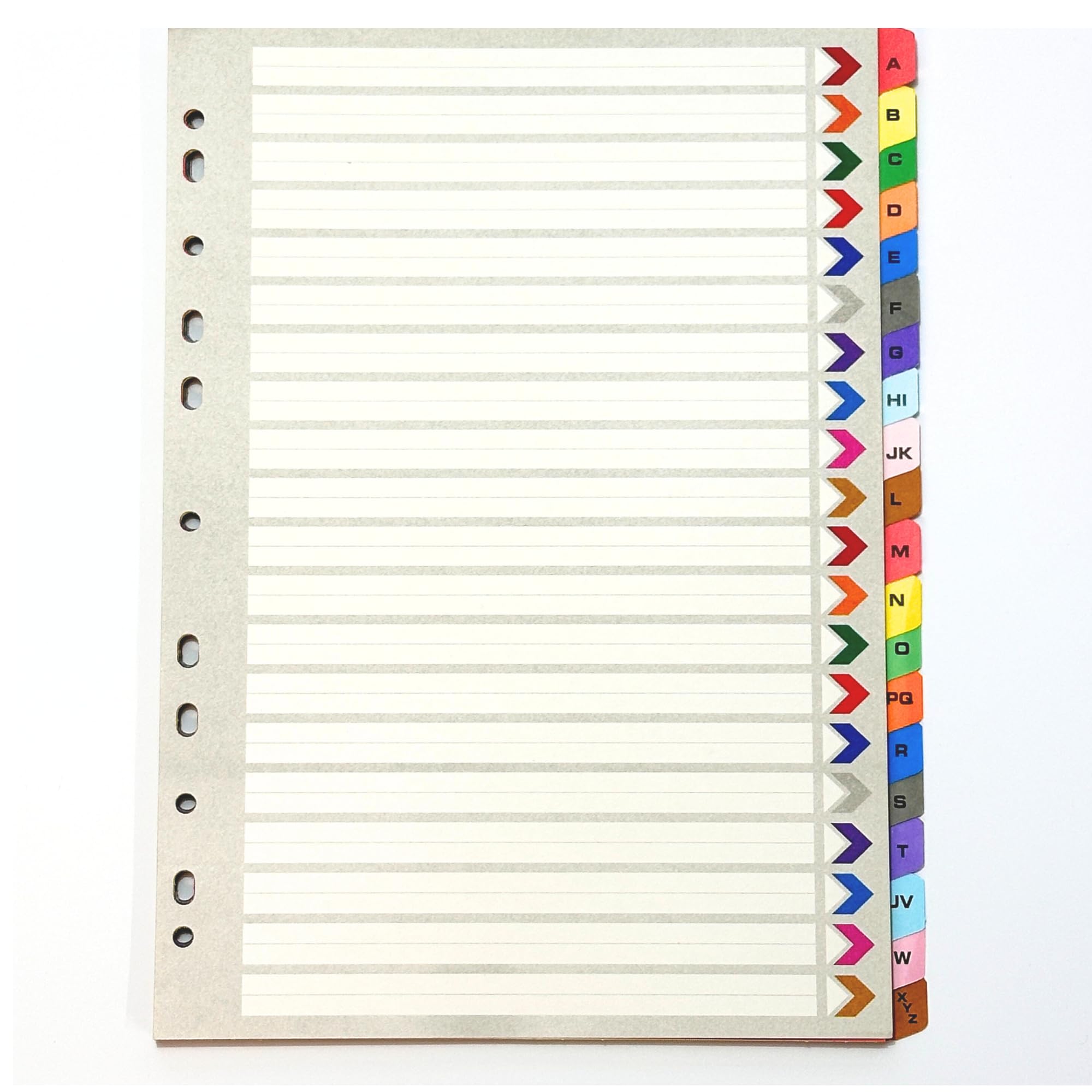 File Dividers A-Z 20 Part Alphabetical Index Tabs Punched Cards A4 Files Binder Divider for Office School Subject Folders Coloured Index Dividers 1 Pack