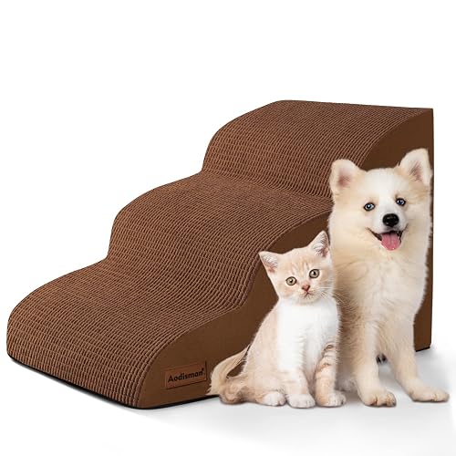 Aodisman Dog Stairs for Small Dogs and Cats,3-Step Pet Ramp