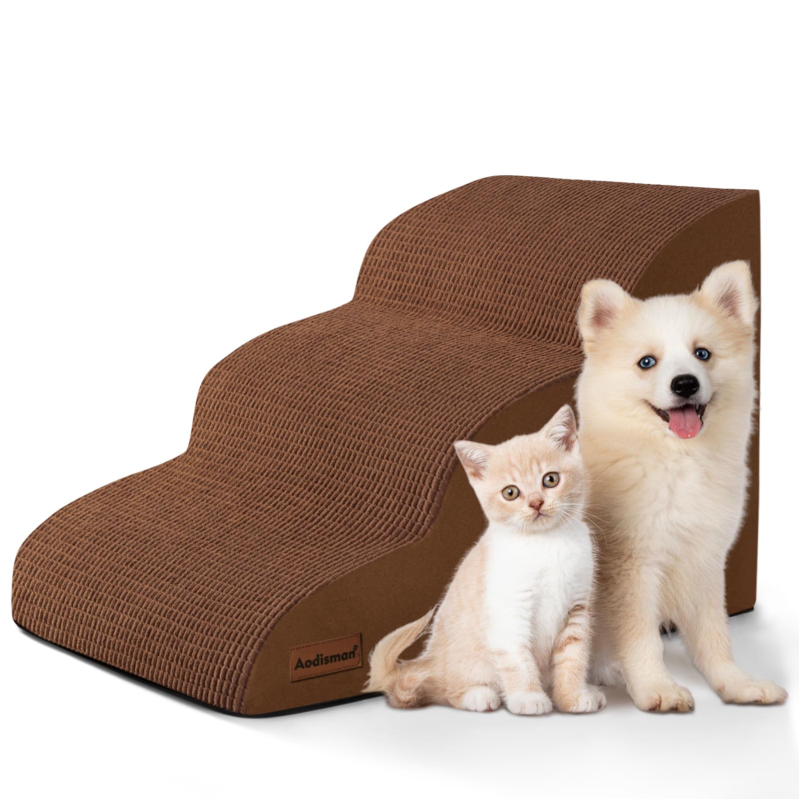 Aodisman Dog Stairs for Small Dogs and Cats,3-Step Pet Ramp for Couch,Chair