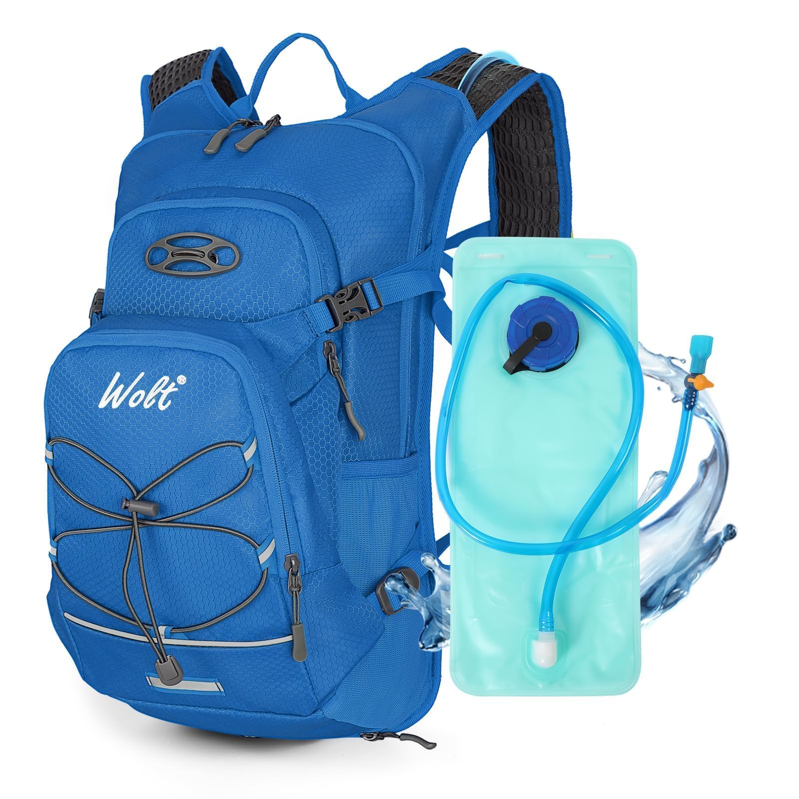 Hydration Backpack 18L Hiking Water Backpack with 2L Water Bladder for Men Women, Hydration Pack for Cycling Running Biking, Blue