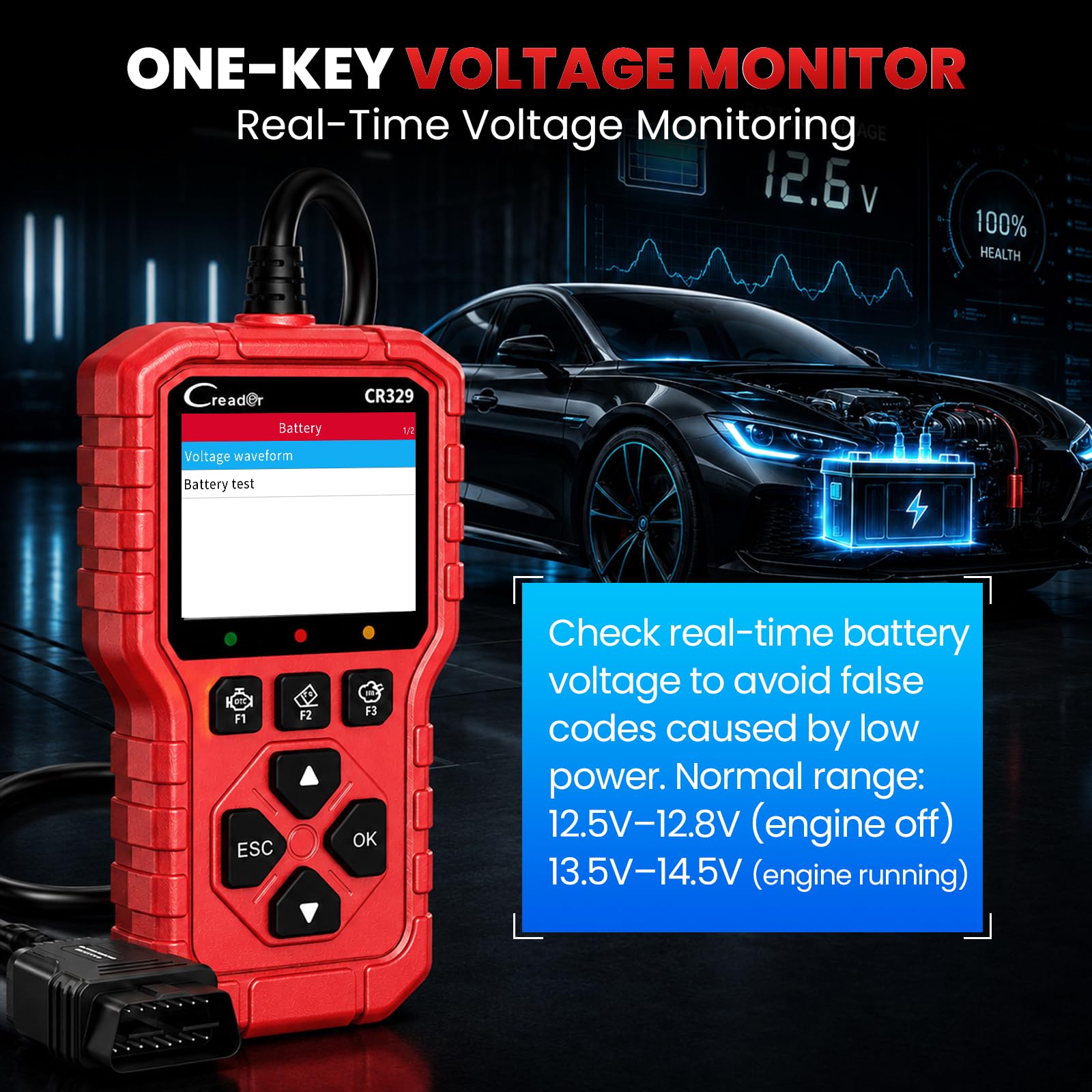 LAUNCH CR329 OBD2 Auto Diagnostica per Spia Motore Codici Auto Diagnosi Auto, Dati Live, Lettura E Cancellazione Codici, Test Batteria 12V, per Auto 1996-2026